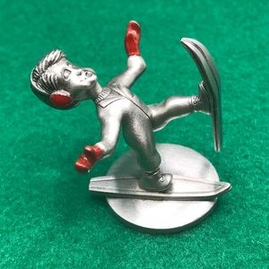 Skiing Man Pewter Figurine